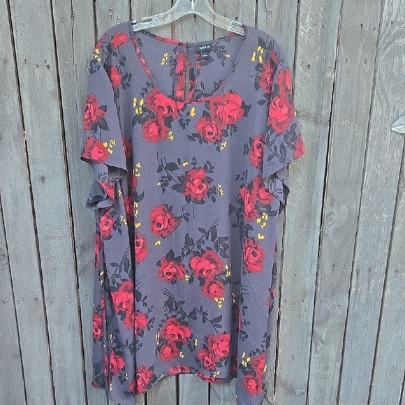 Torrid Pink Short Sleeve Tie Front Blouse - Picture 1 of 5